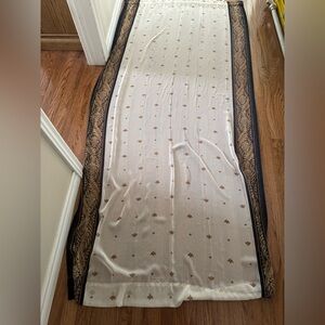 Pair of croscill cream black tan gold sheers panels curtains 84”